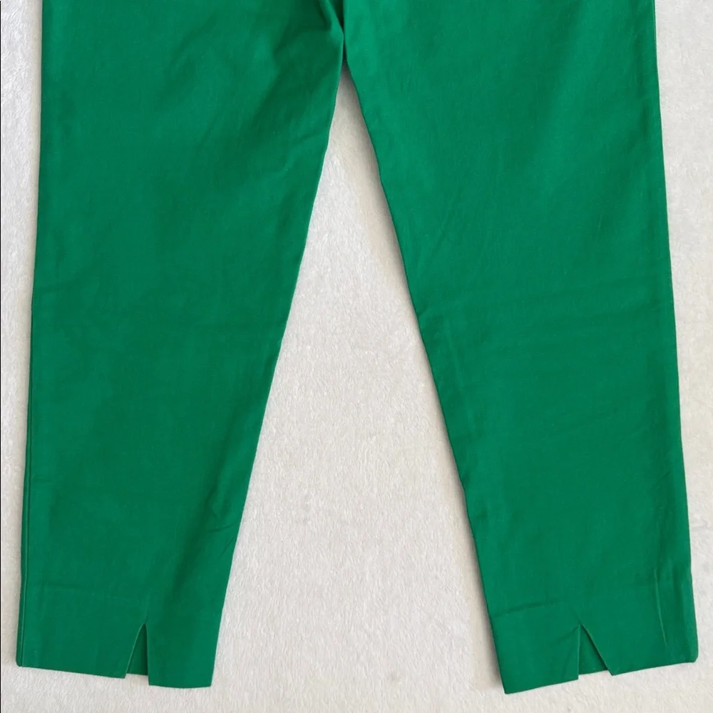 Frances Valentine | Petrie Side Zip Back Slit Stretch Cotton Crop Pant Green (2) - Picture 13 of 14